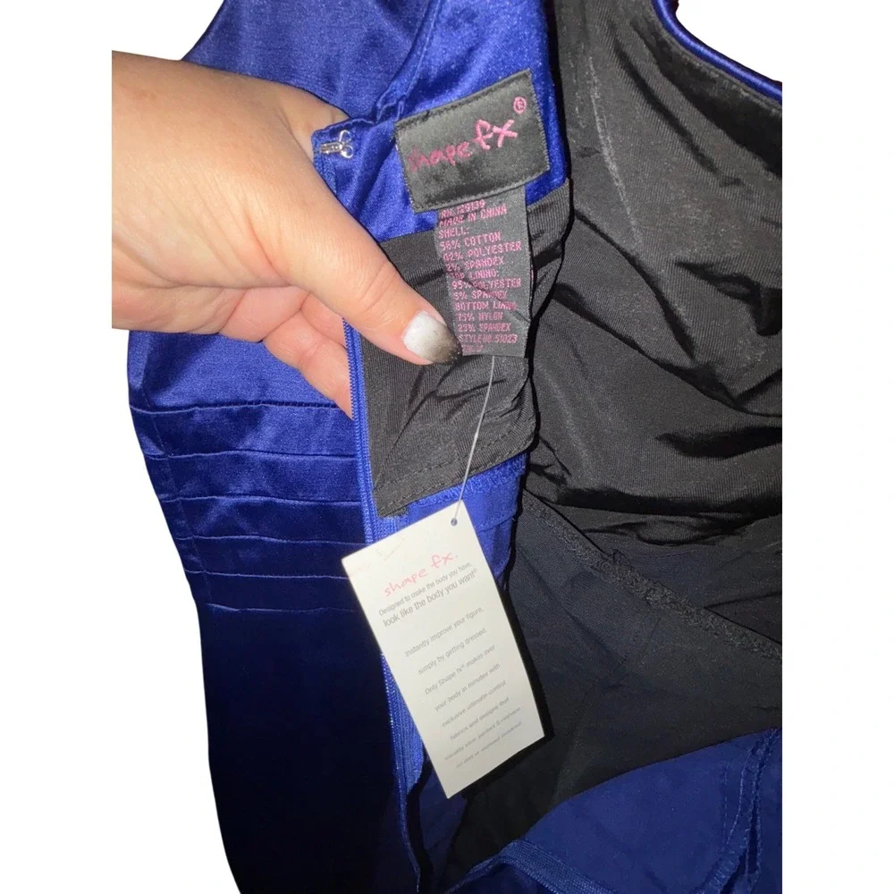 Shape‎ fx Royal Blue One Shoulder Cocktail Dress Built-in Shapewear NWT 12